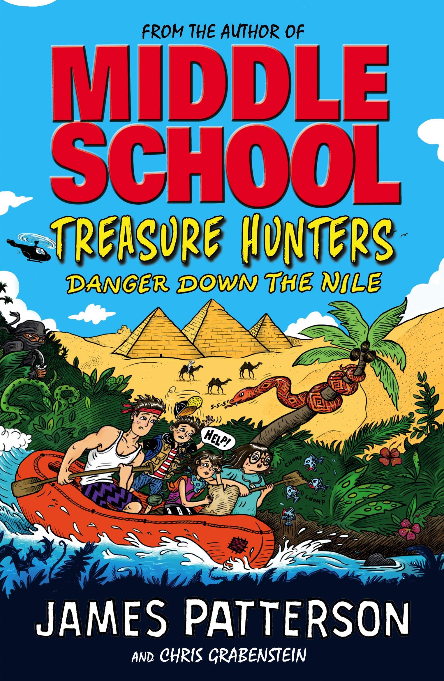 Middle School Treasure Hunters 5-book collection set by James Patterson in paperback format, featuring colorful covers.