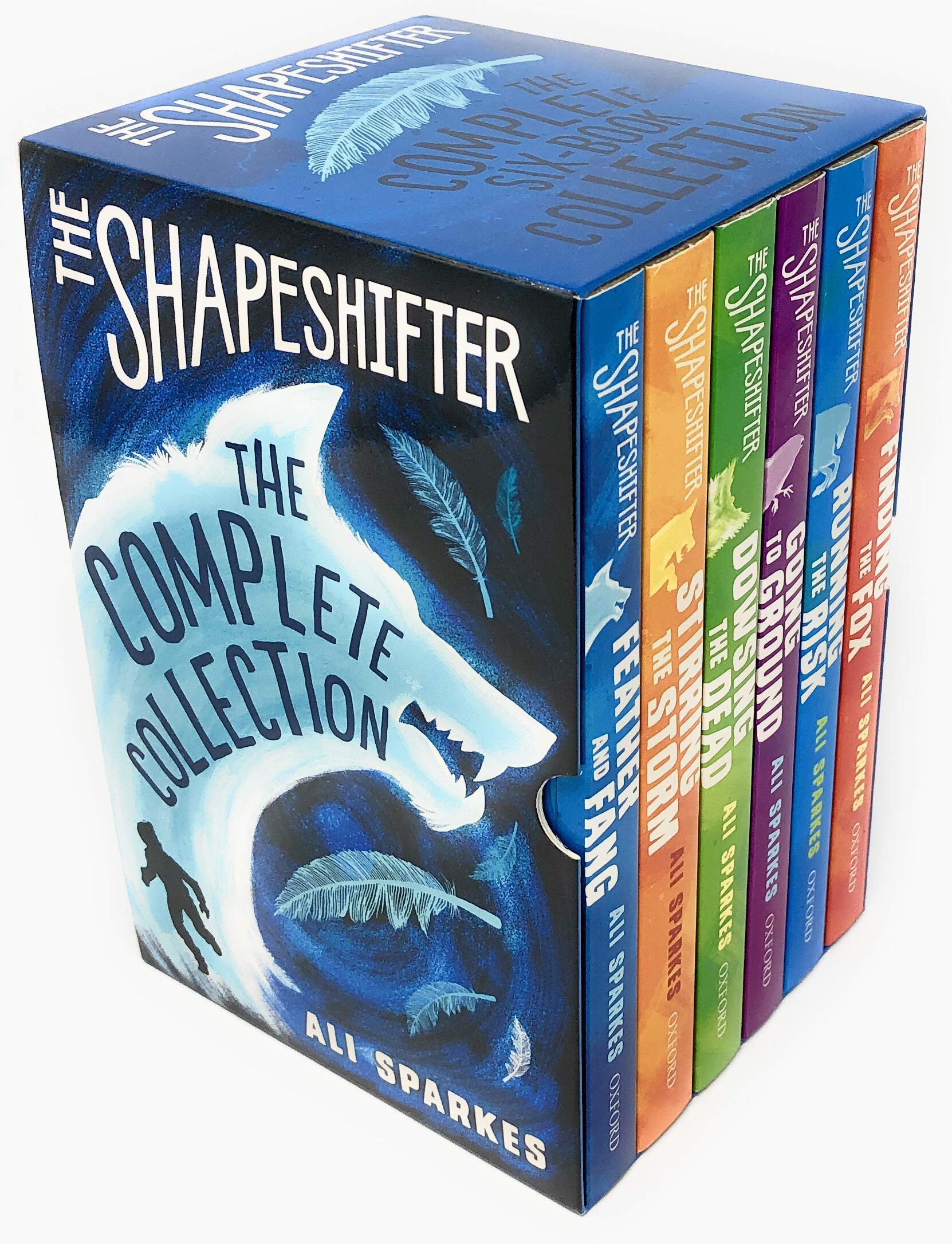 Shapeshifter Series by Ali Sparkes, six paperback fiction books stacked with colorful covers.