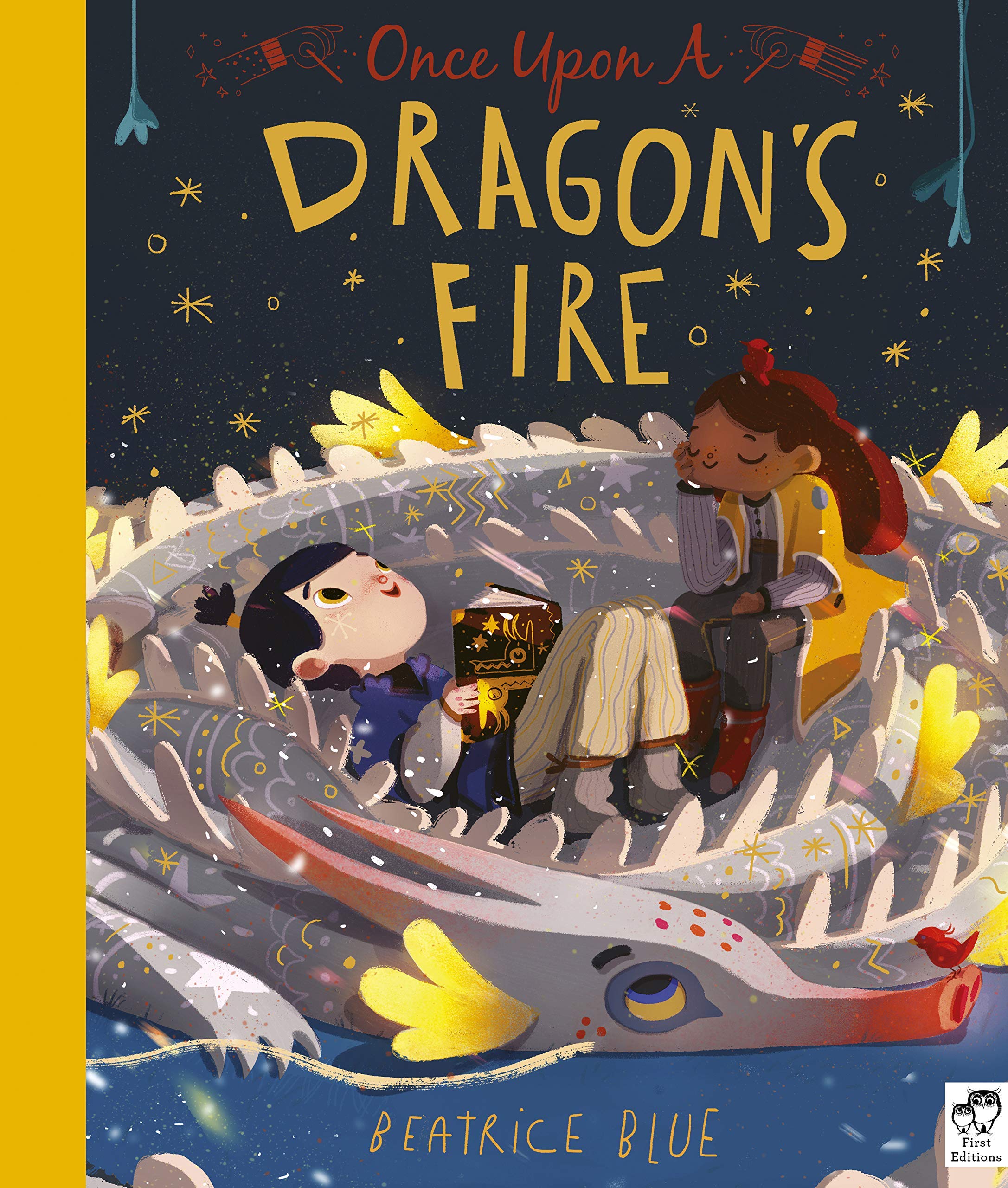 Two children's paperback books, "Once Upon a Unicorn Horn" and "Once Upon a Dragon's Fire" by Beatrice Blue.