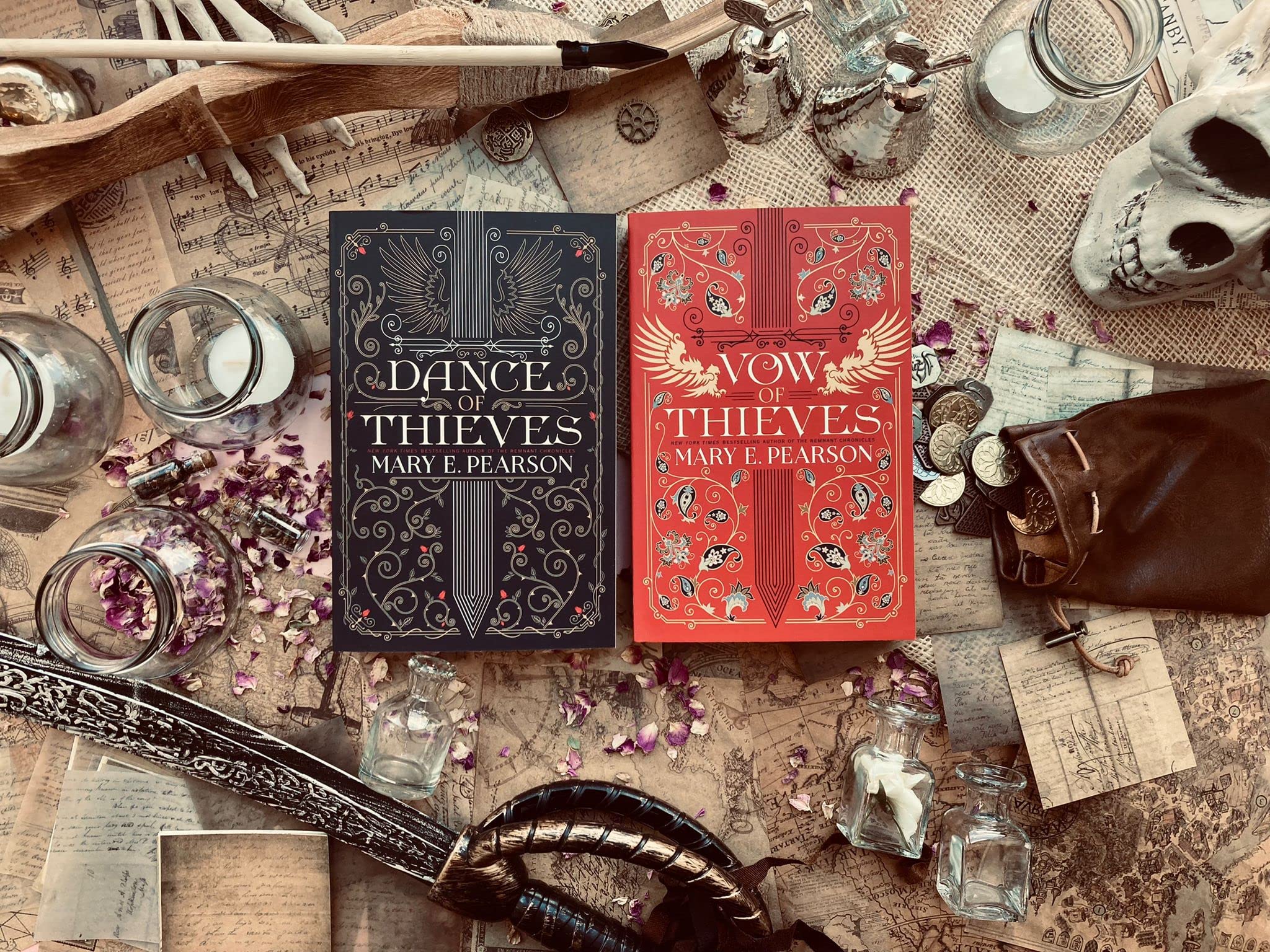 Paperback of Dance of Thieves YA fantasy novel by Mary E. Pearson, published by Hodder And Stoughton Ltd., featuring fantasy artwork on cover.