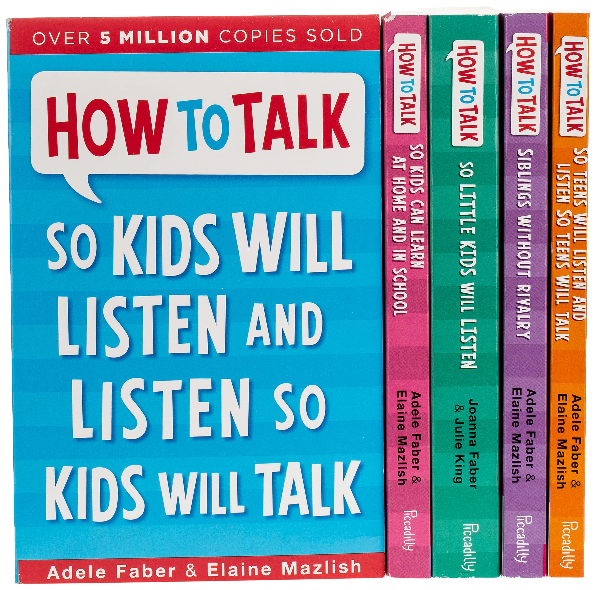 Collection of five paperback books on effective communication with children by Joanna Faber, published by Piccadilly Press.
