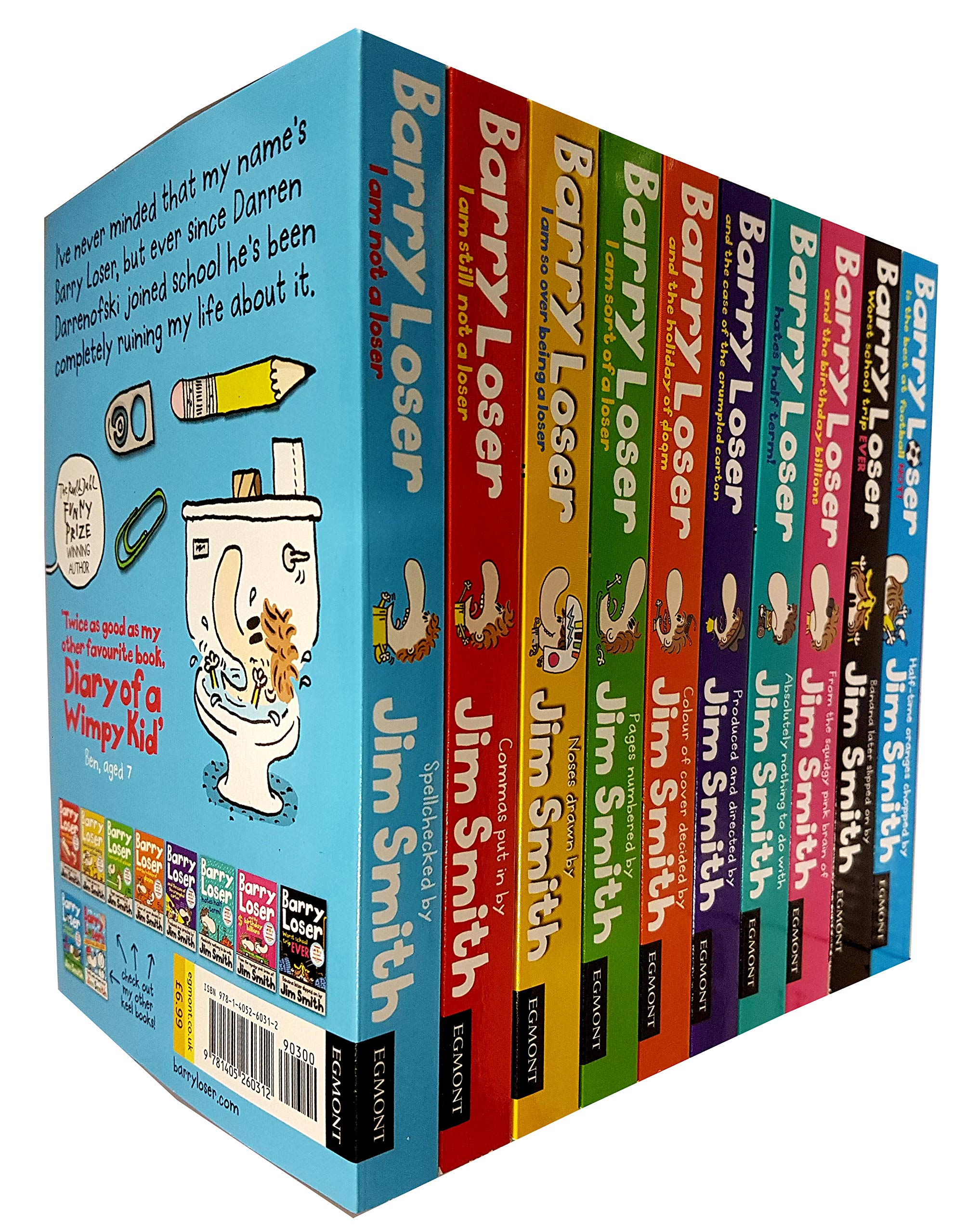 Barry Loser Series by Jim Smith, 10 paperback books collection for ages 7-11, featuring colorful covers and engaging illustrations.