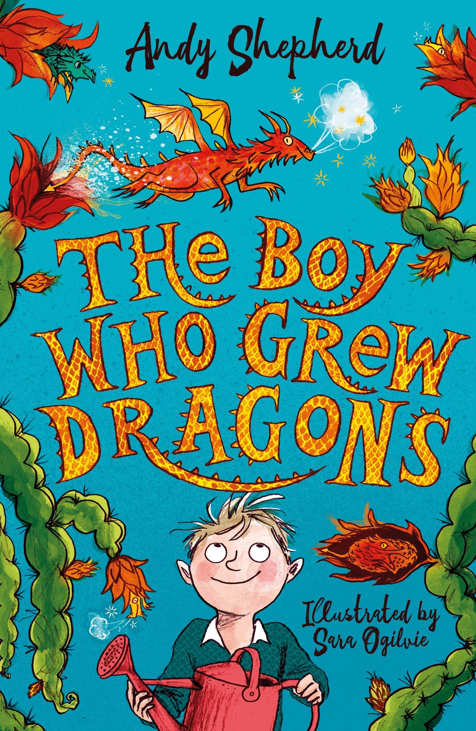 Three paperback books from "The Boy Who Grew Dragons" collection by Andy Shepherd for ages 7–9, published by Piccadilly Press.