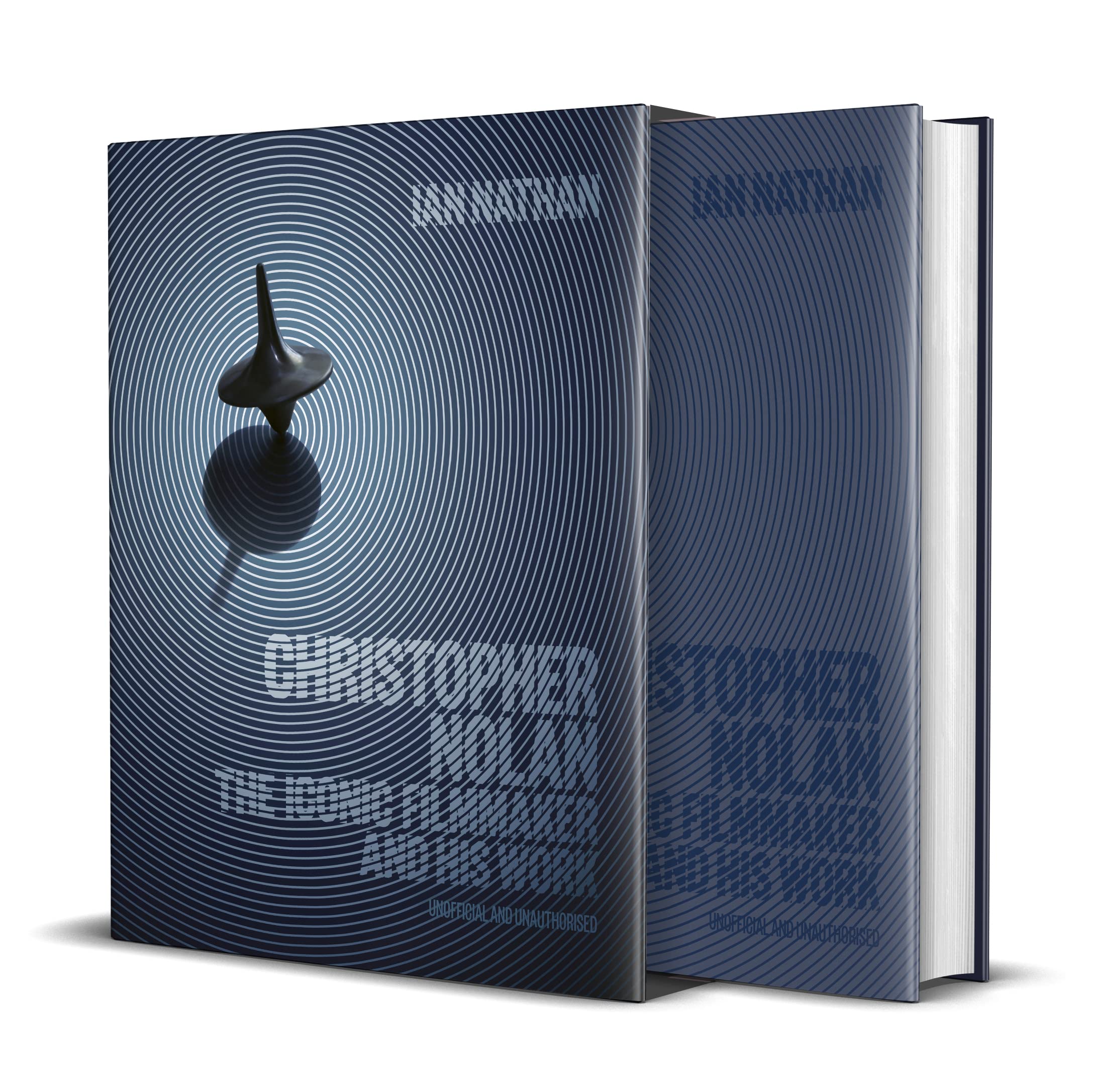 Hardback book "Christopher Nolan: The Iconic Filmmaker and His Work" by Ian Nathan on a wooden surface with a blurred background.