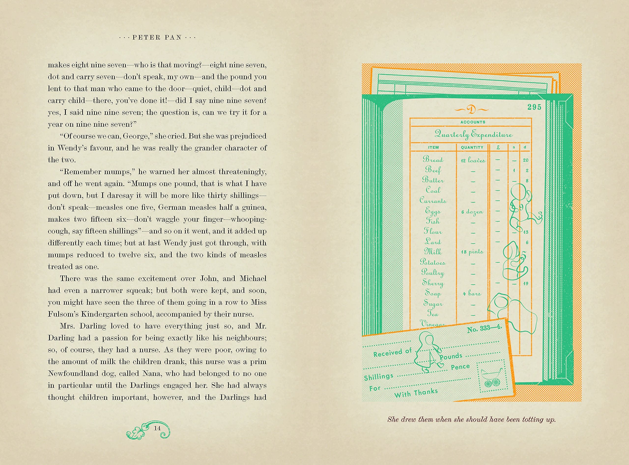 Hardback edition of Peter Pan by J. M. Barrie featuring vibrant illustrations for ages 5–8 by MinaLima.