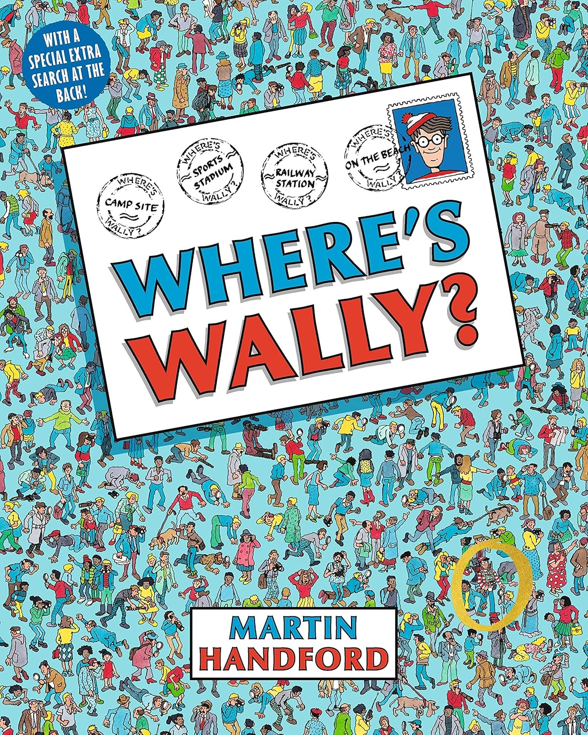 Set of 8 paperback Where's Wally books by Martin Handford, perfect for ages 5 and up, featuring colorful illustrations.