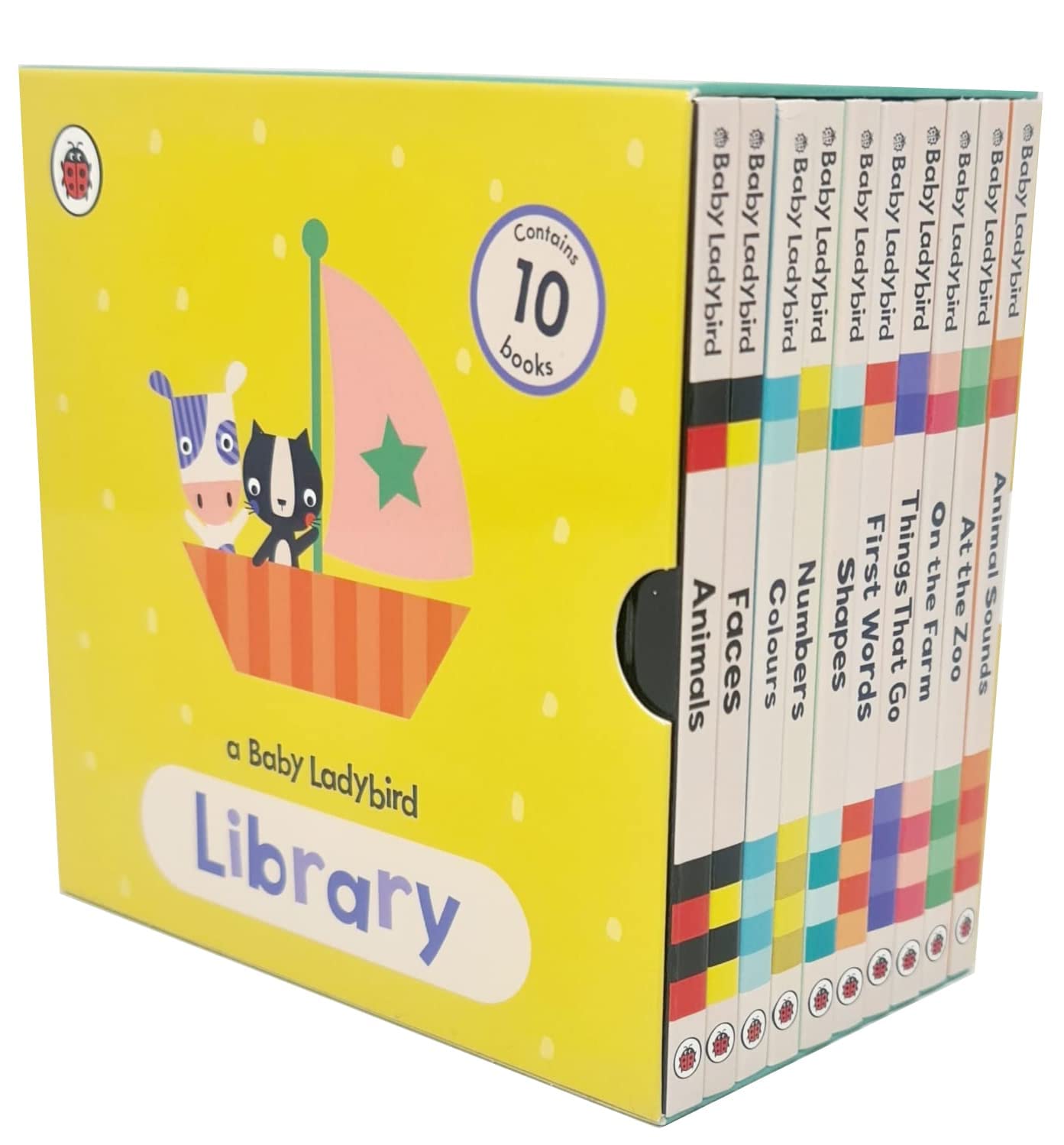 A Baby Ladybird Library 10 Books Collection Set front cover box, Ladybird board books for ages 0-5