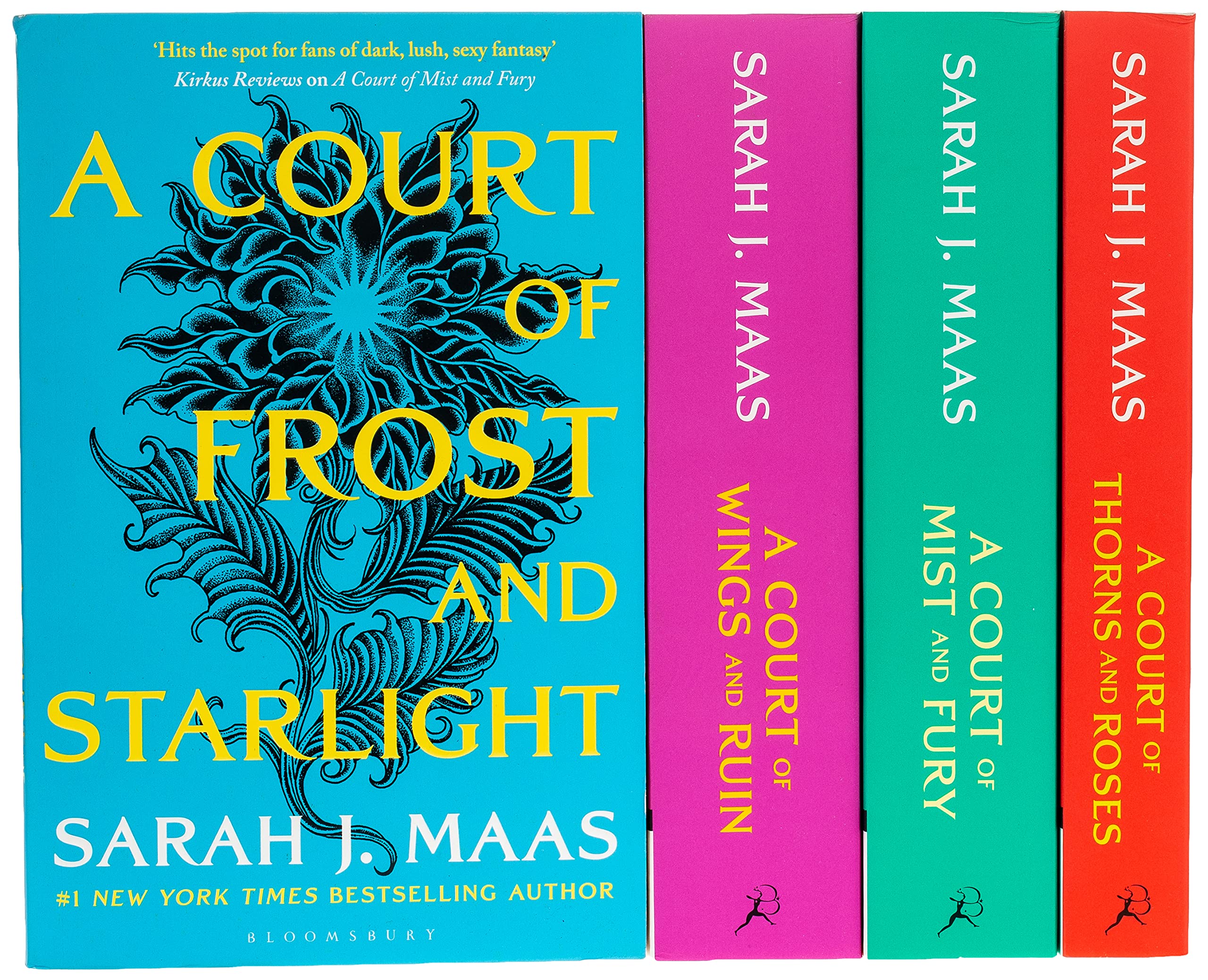 A Court of Thorns and Roses 4 Books Collection Set by Sarah J. Maas paperback front covers