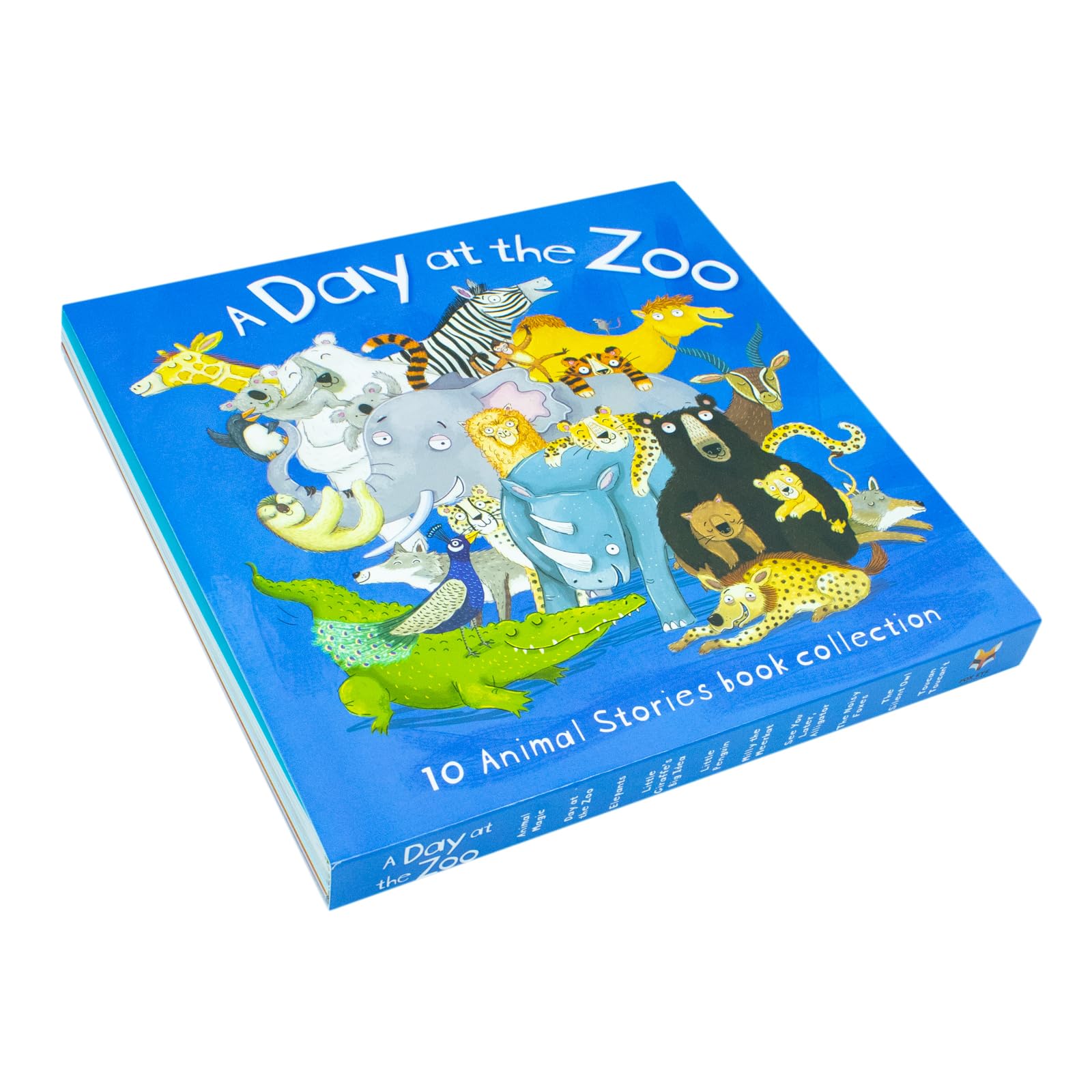 Individual book covers from the set including Animal Magic and Little Giraffe's Big Idea paperback storybooks