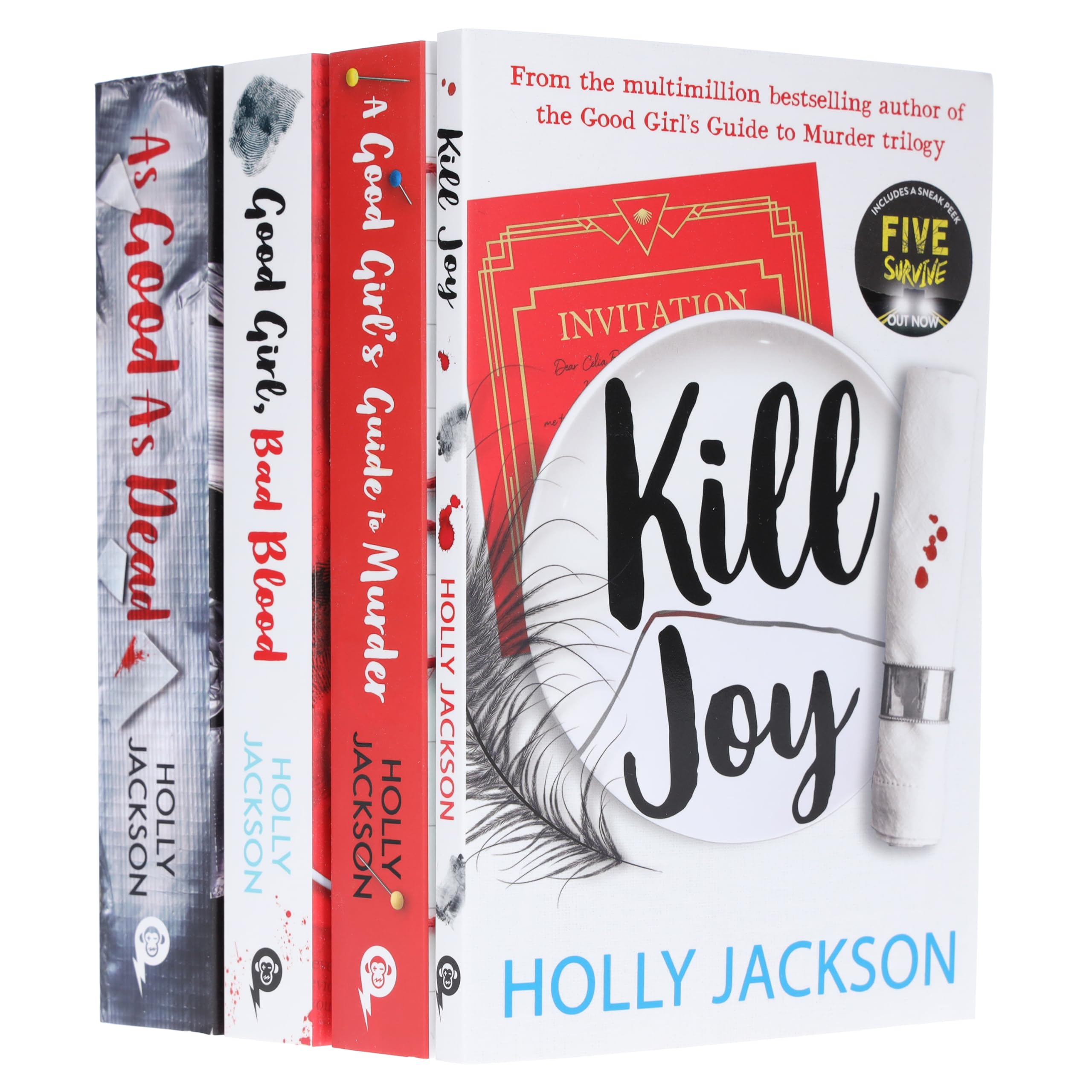 A Good Girl's Guide to Murder 4-book paperback collection set by Holly Jackson, front covers of all four titles