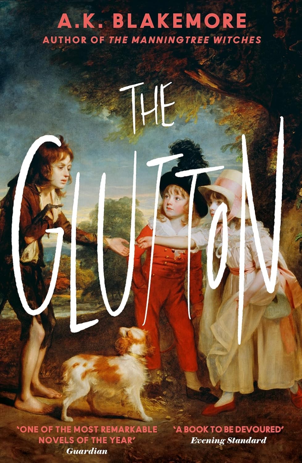 All three paperbacks from the A. K. Blakemore collection fanned out, showing The Manningtree Witches, The Glutton, and Doom Painting covers side by side