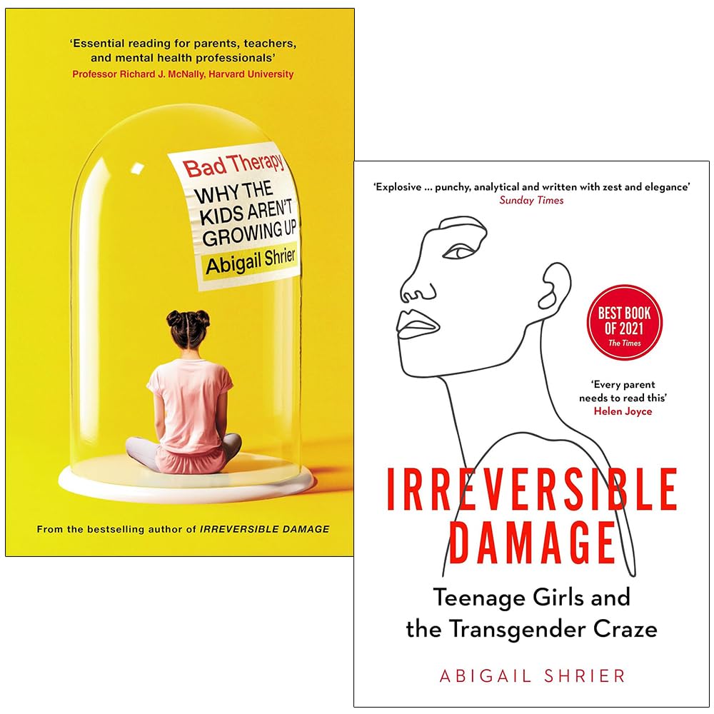 Abigail Shrier 2 Books Collection Set paperback front cover featuring Bad Therapy and Irreversible Damage