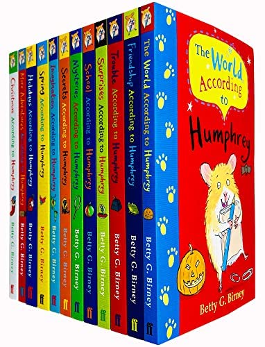 Front cover of the According to Humphrey 12-book paperback collection set by Betty G. Birney, children's fiction ages 7-9