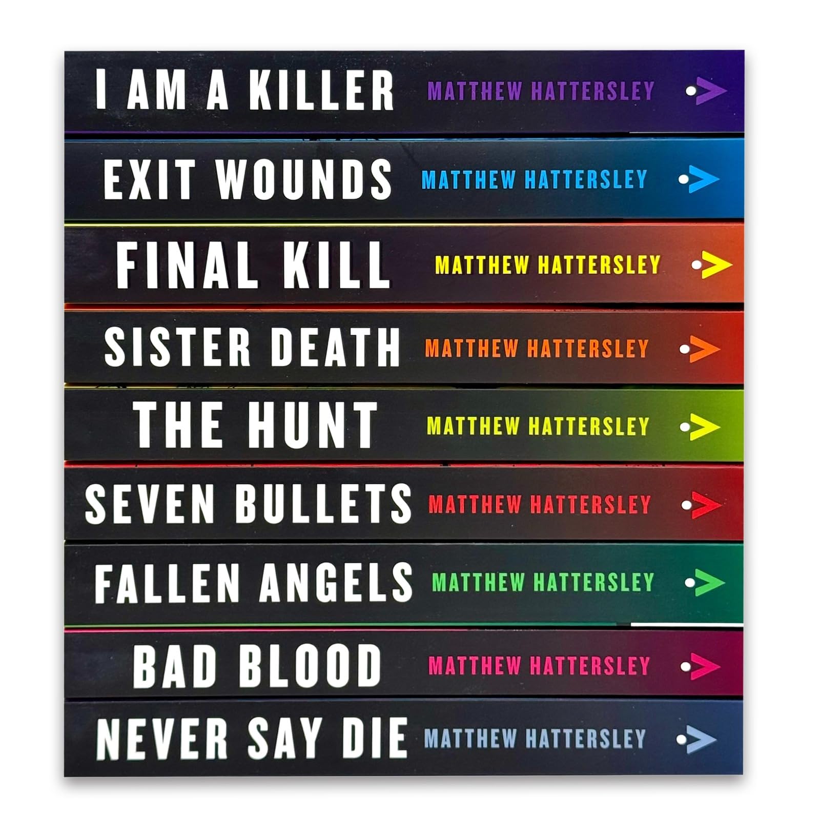 Acid Vanilla series paperback - front cover of Seven Bullets by Matthew Hattersley