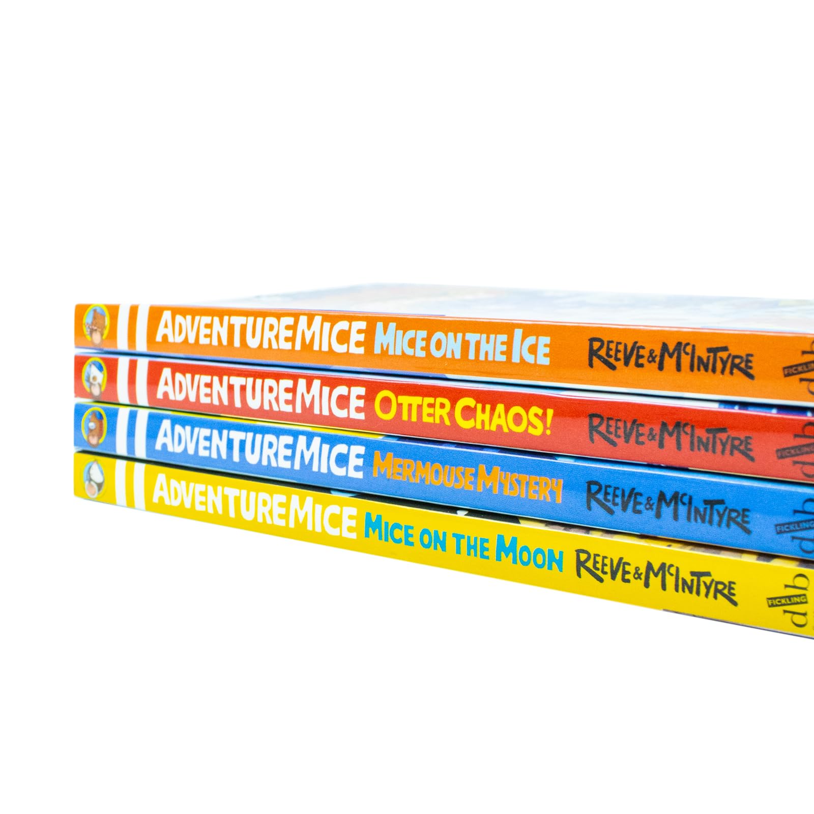 Inside page spread from an Adventuremice book showing illustrated chapter text and artwork