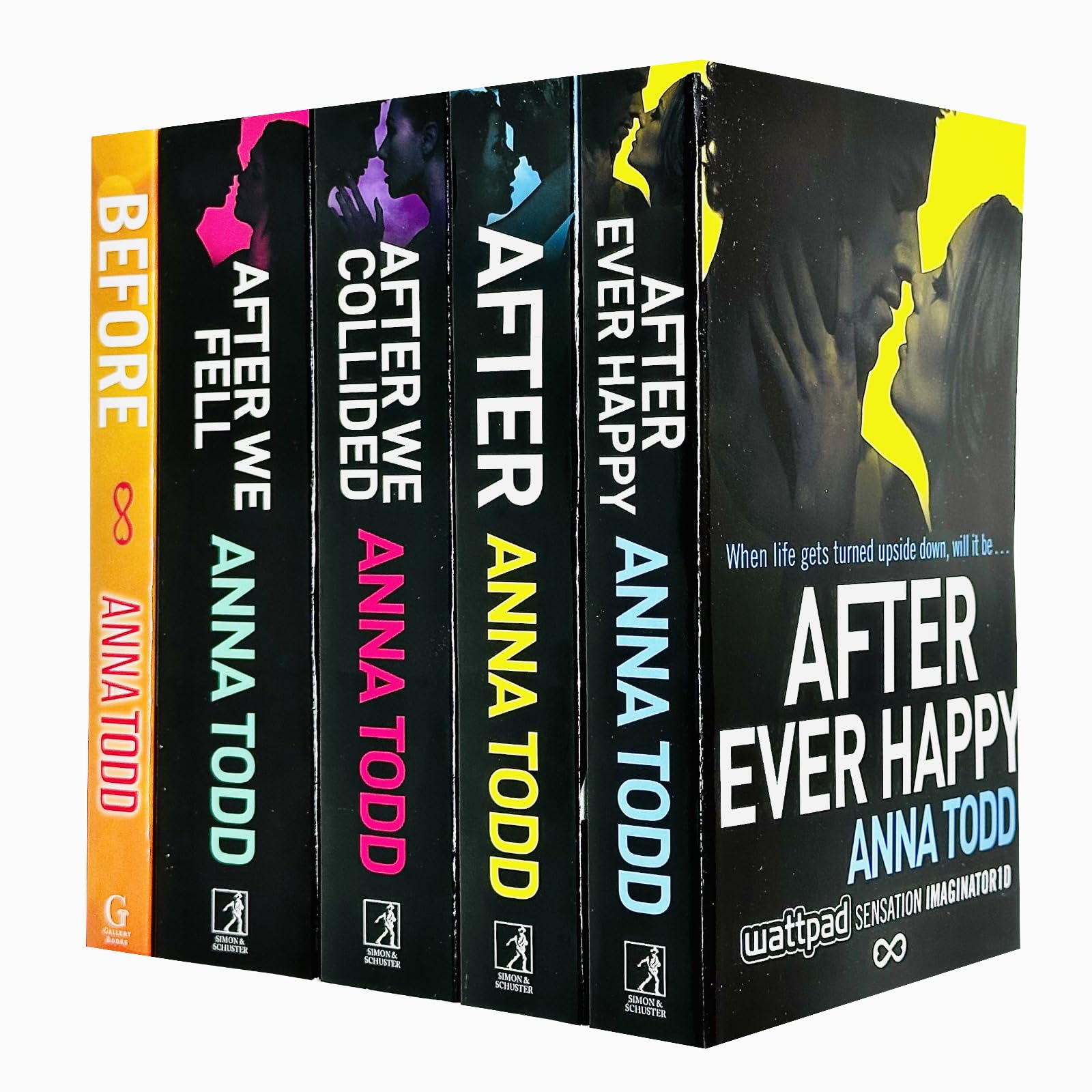 Front cover of the After series 5-book paperback box set by Anna Todd, young adult romance collection