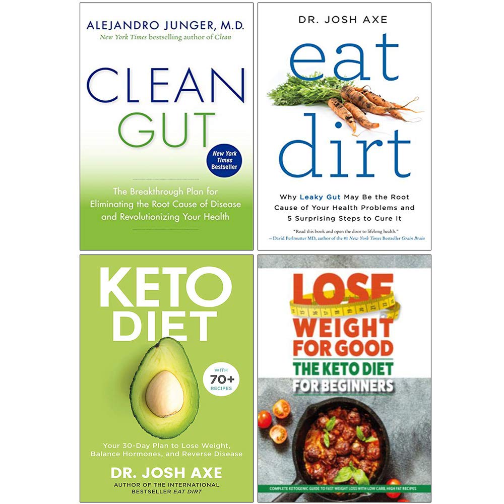 Clean Gut by Alejandro Junger paperback front cover, part of the 4-book wellness collection set