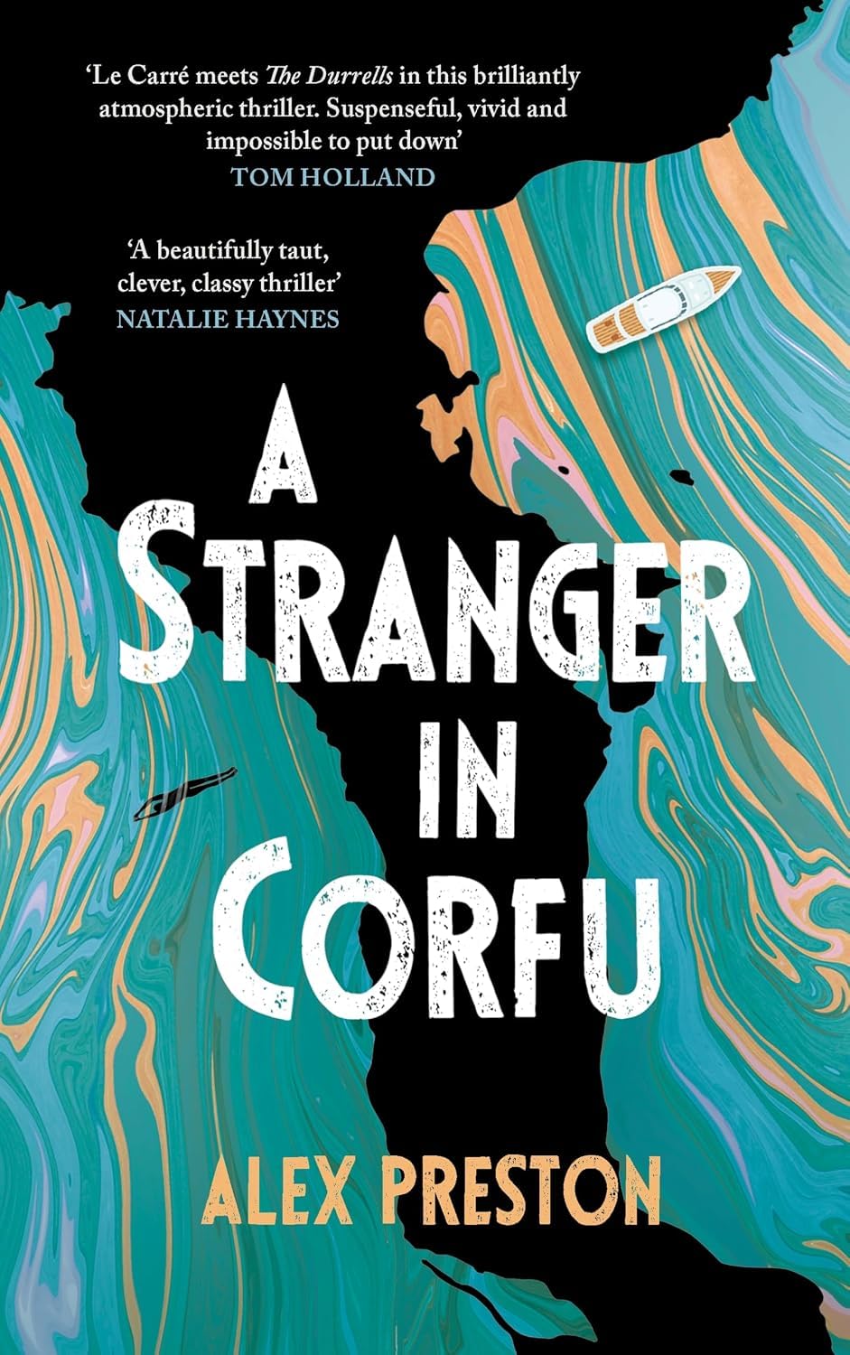 Back cover and blurb of Alex Preston's A Stranger in Corfu and Winchelsea paperback book set