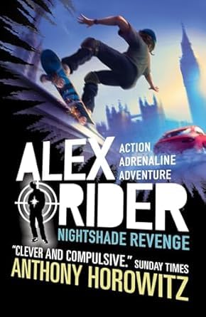 Alex Rider Nightshade Revenge paperback front cover, Anthony Horowitz young adult spy thriller