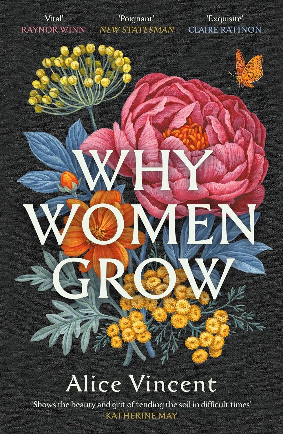 All three Alice Vincent paperback books fanned out showing Rootbound, Why Women Grow and Hark covers