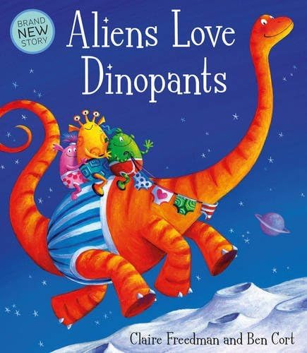 Aliens in Underpants Save the World paperback cover with the alien crew on a rescue mission