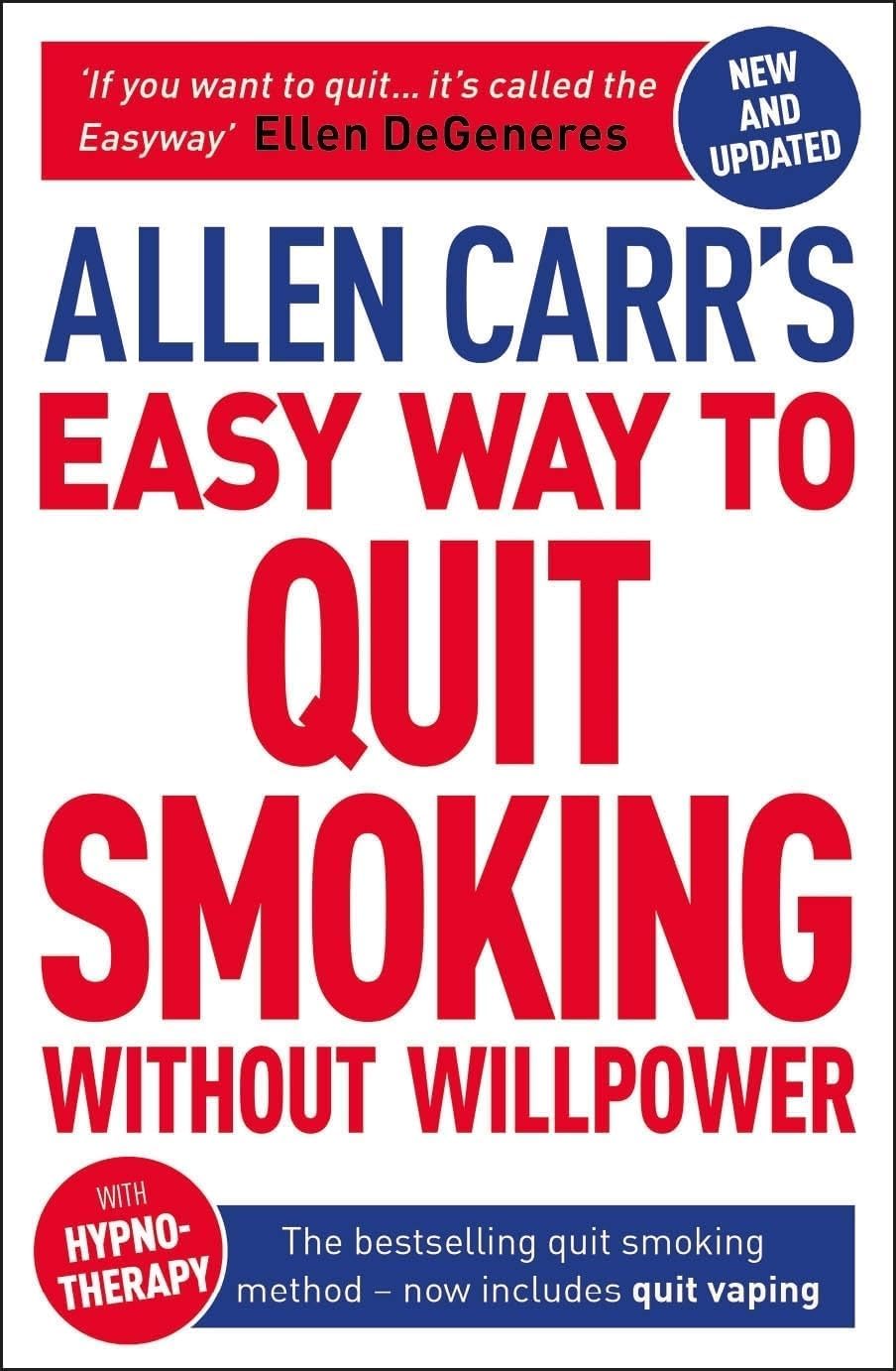 All five Allen Carr's Easyway paperback books fanned out together showing full collection set
