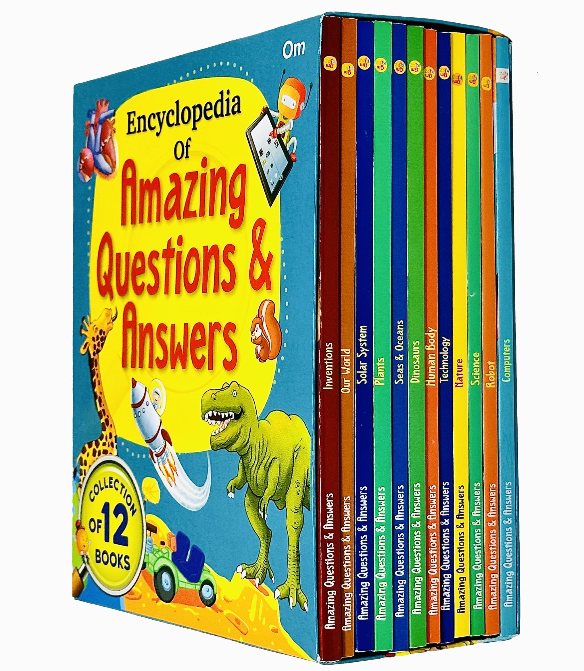 Amazing Questions & Answers 12 Books Collection Set paperback front cover, Om Books International