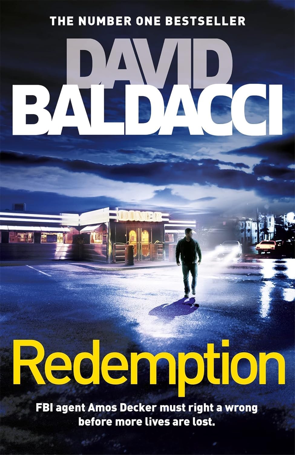 Amos Decker series 7-book paperback set with each David Baldacci crime thriller cover visible side by side.