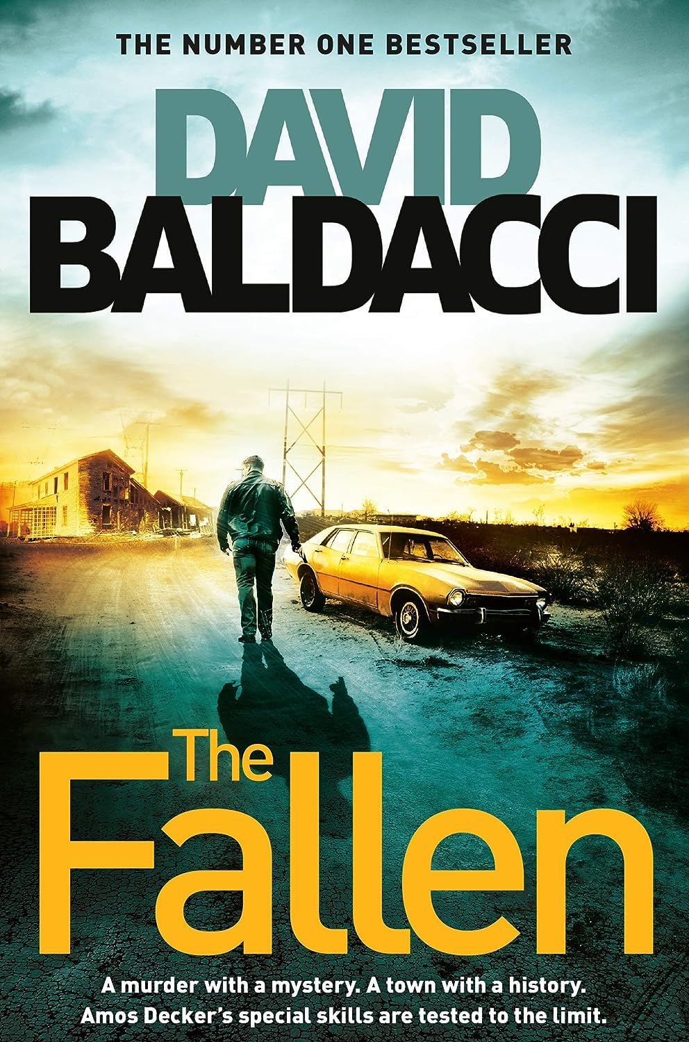 Back cover blurbs of the Amos Decker paperback novels by David Baldacci showing plot summaries.