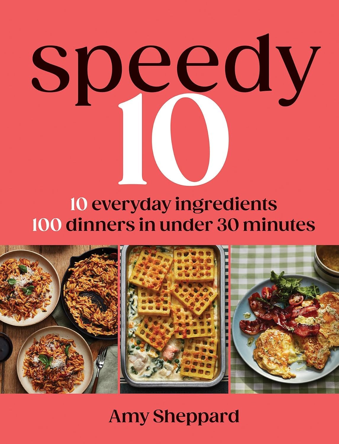 Back cover detail of Amy Sheppard's Speedy 10 and Easy 10 hardcover dinner recipe books