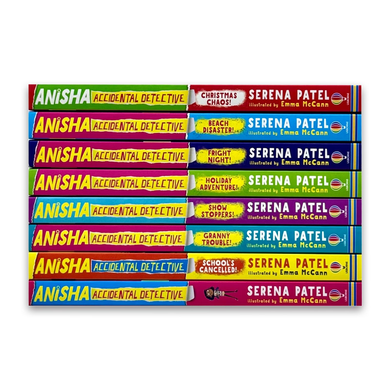 Anisha, Accidental Detective 8 Books Collection Set - full set of 8 paperback books fanned out showing all titles