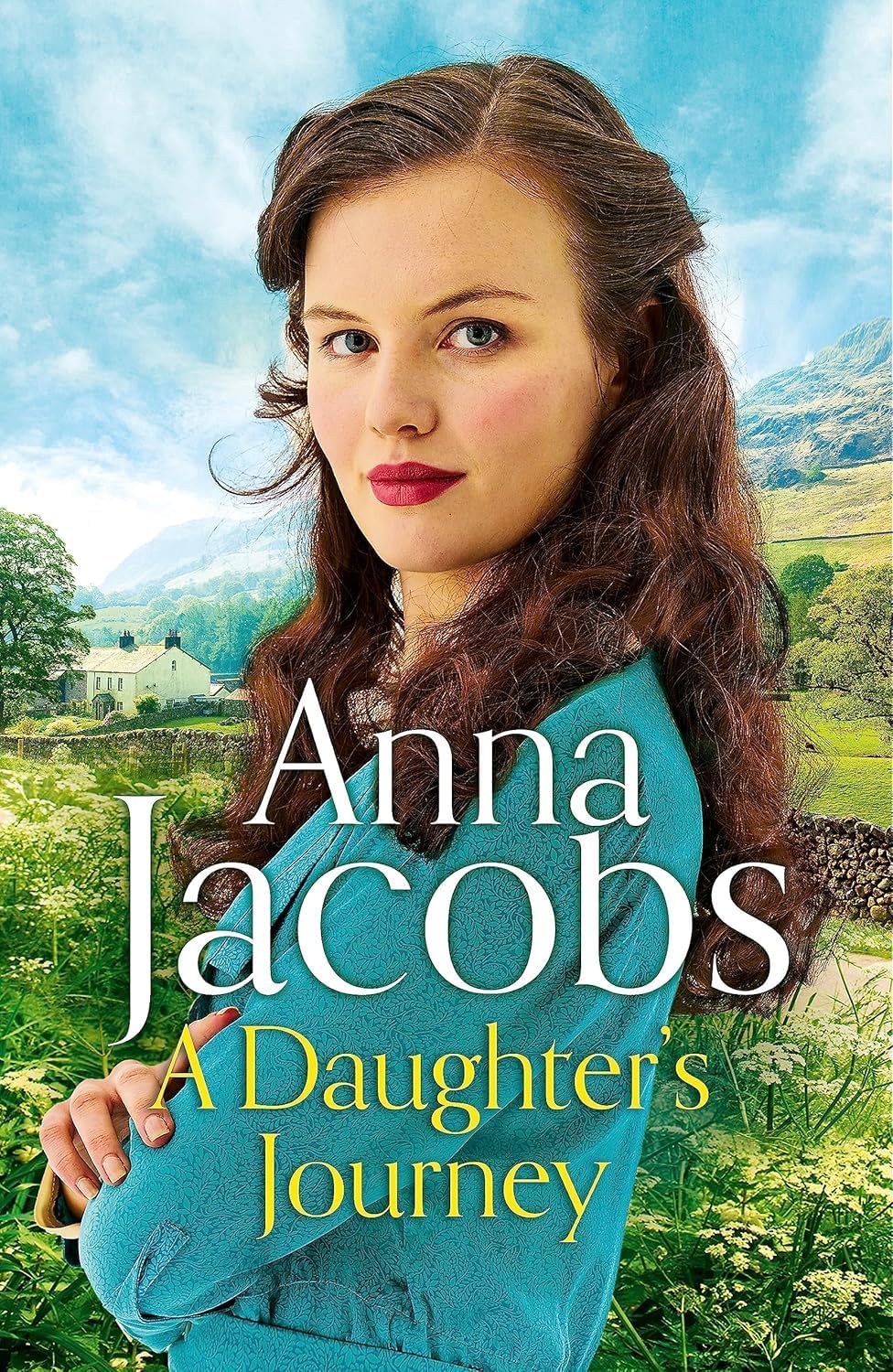 Close-up of the Birch End series paperbacks by Anna Jacobs - A Daughter's Journey, A Widow's Courage, A Woman's Promise