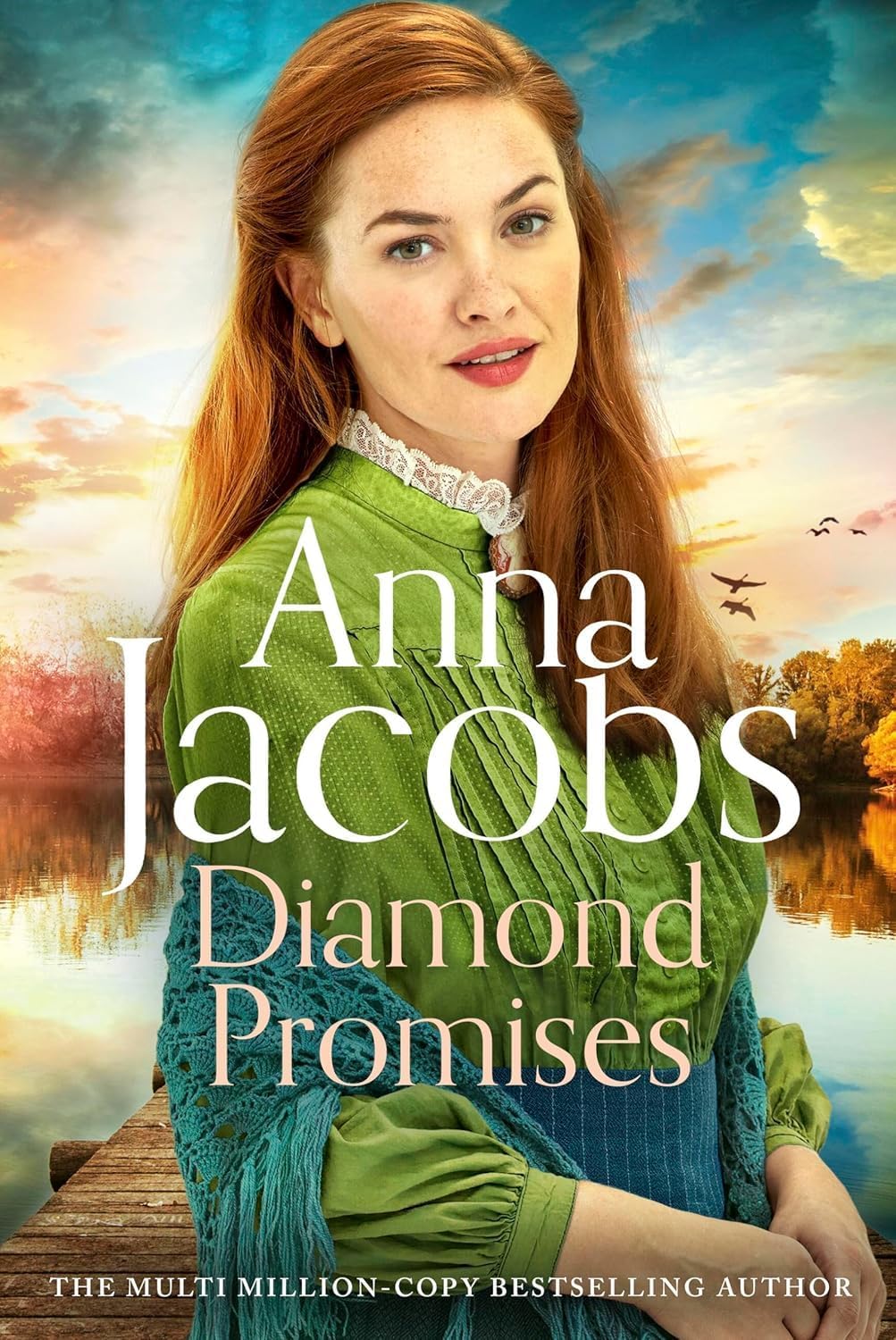 Jubilee Lake Saga paperback covers by Anna Jacobs - Silver Wishes, Golden Dreams, Diamond Promises