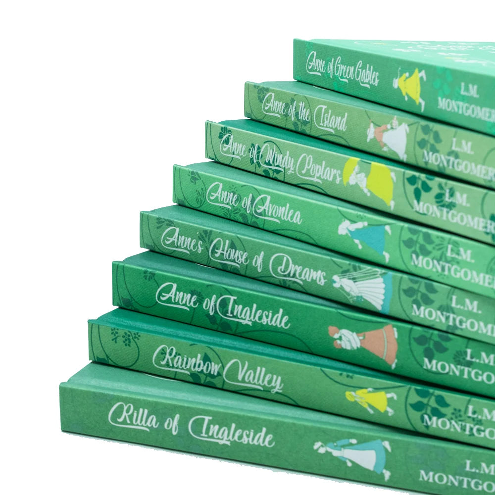 Anne of Green Gables 8-book hardback set stacked together showing spine and cover detail