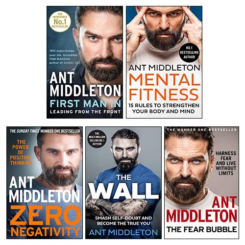 Ant Middleton 5 Book Collection Set front cover artwork, non-fiction mixed format paperback and hardcover
