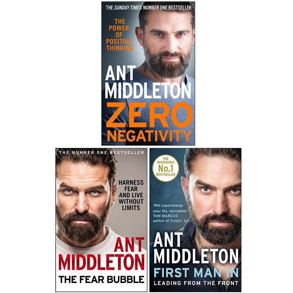 All three Ant Middleton paperbacks fanned out together showing full 3 book collection set