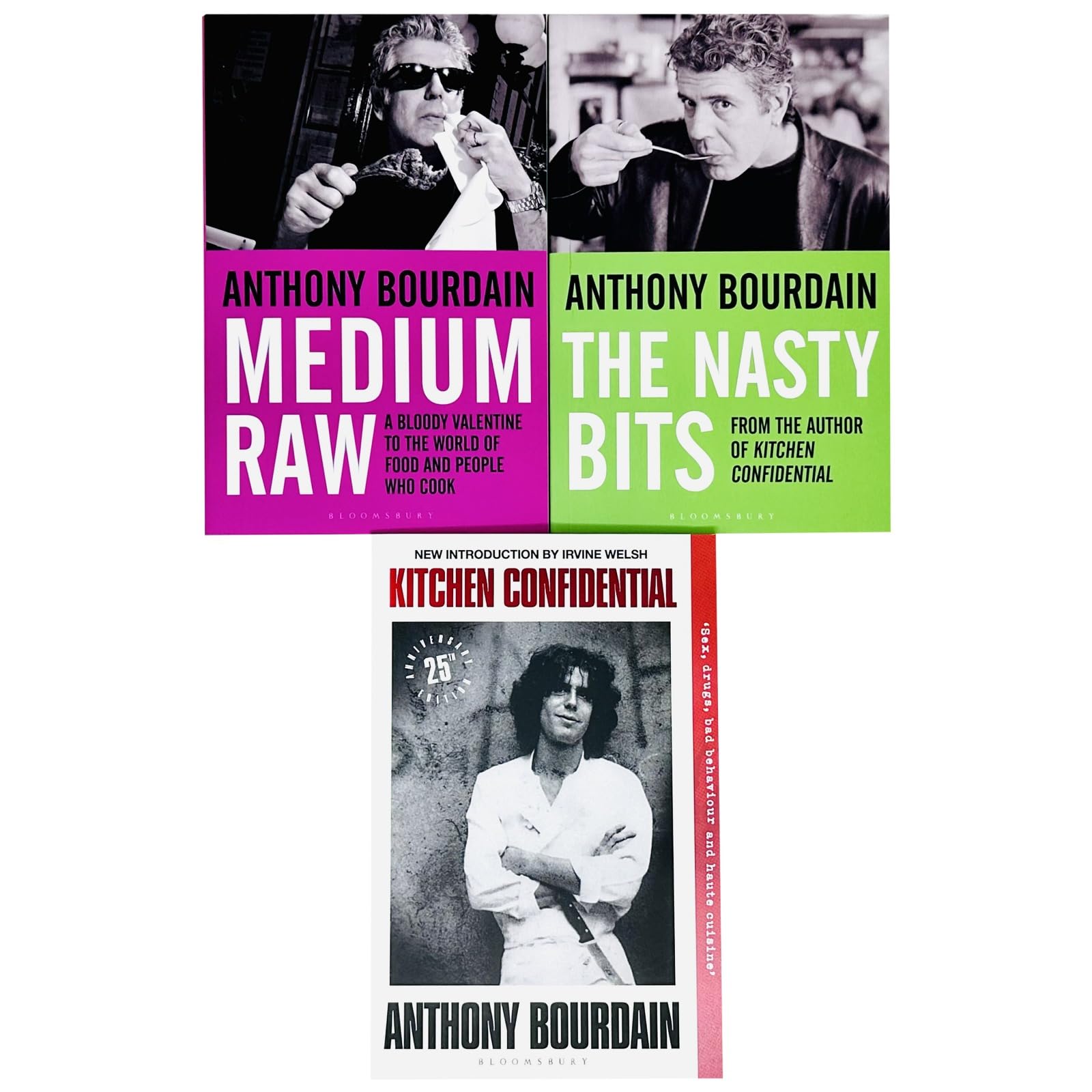 Medium Raw paperback cover by Anthony Bourdain from the 3-book collection set