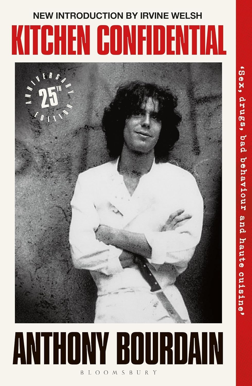 Back cover of Kitchen Confidential paperback showing synopsis and reviews