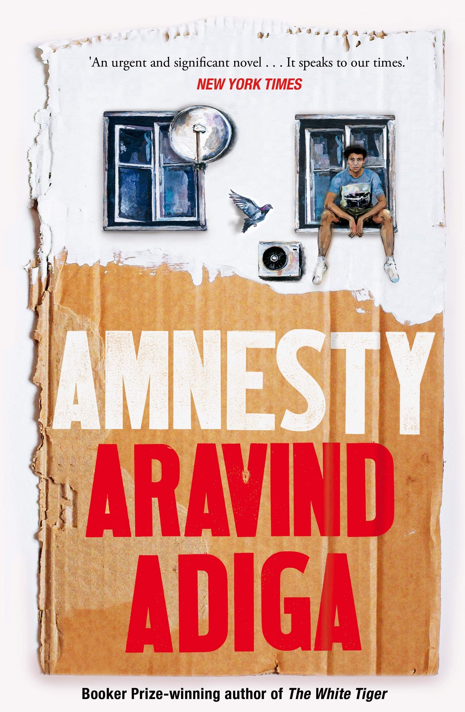 Close-up of The White Tiger paperback cover by Man Booker Prize winner Aravind Adiga