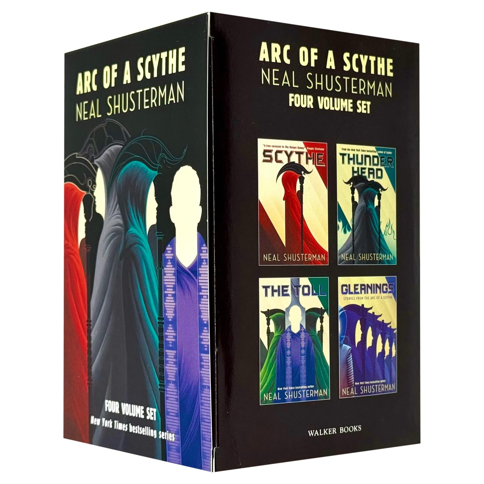 Inside page spread from the Arc of a Scythe Series paperback collection by Neal Shusterman