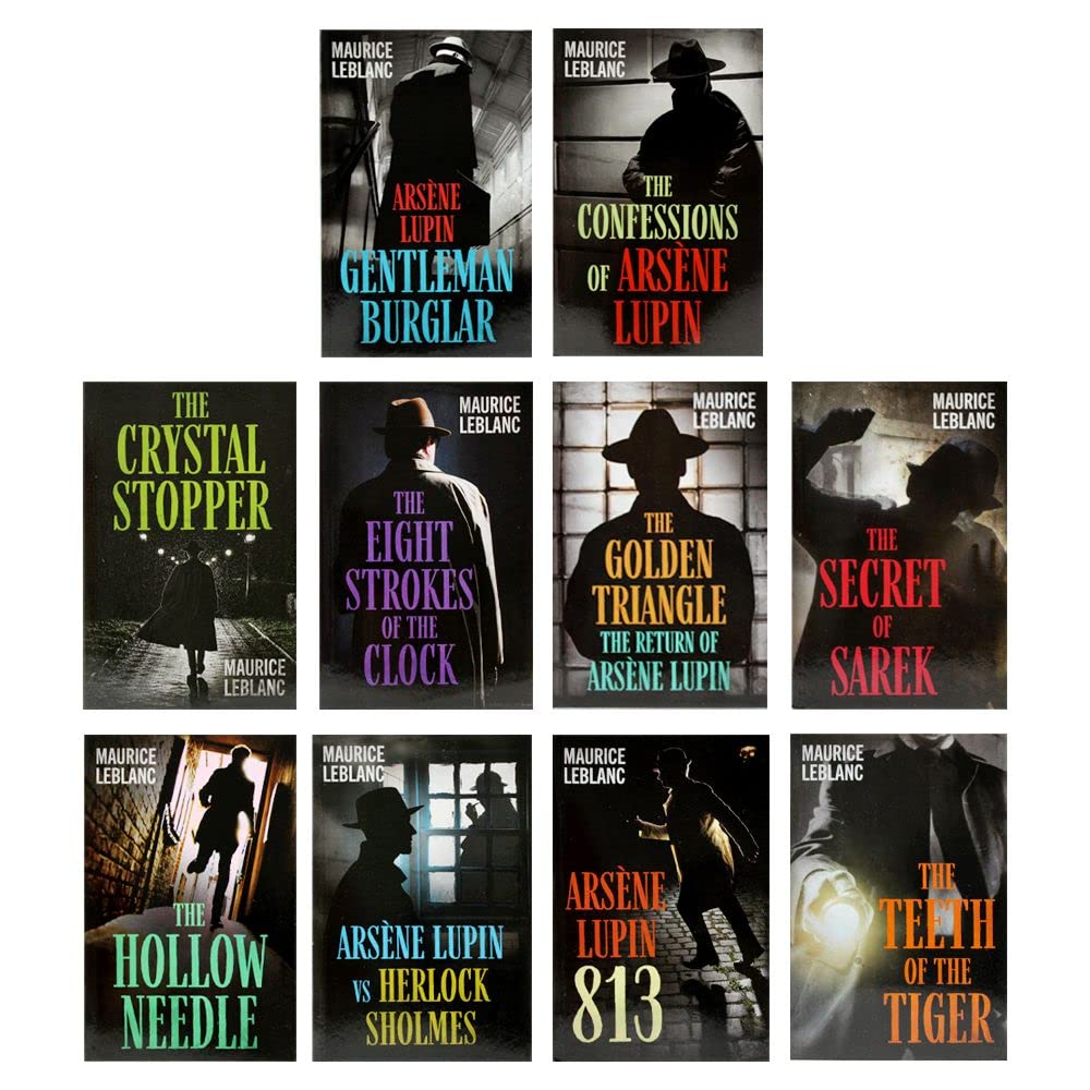 Arsène Lupin paperback collection set spines showing all 11 titles lined up