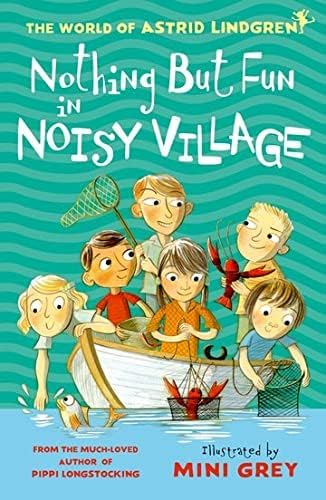 Astrid Lindgren 14 Books Collection Set, paperback, ages 7-9 — close-up of the Noisy Village and Emil book covers within the set.