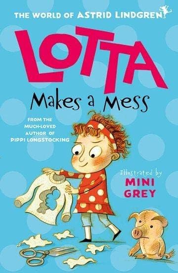 Astrid Lindgren 14 Books Collection Set, paperback, ages 7-9 — close-up of the Lotta books covers within the set.