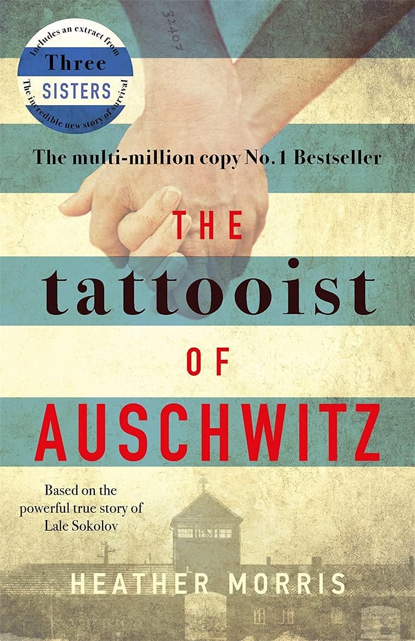 The Tattooist of Auschwitz by Heather Morris paperback front cover, bestselling Holocaust love story