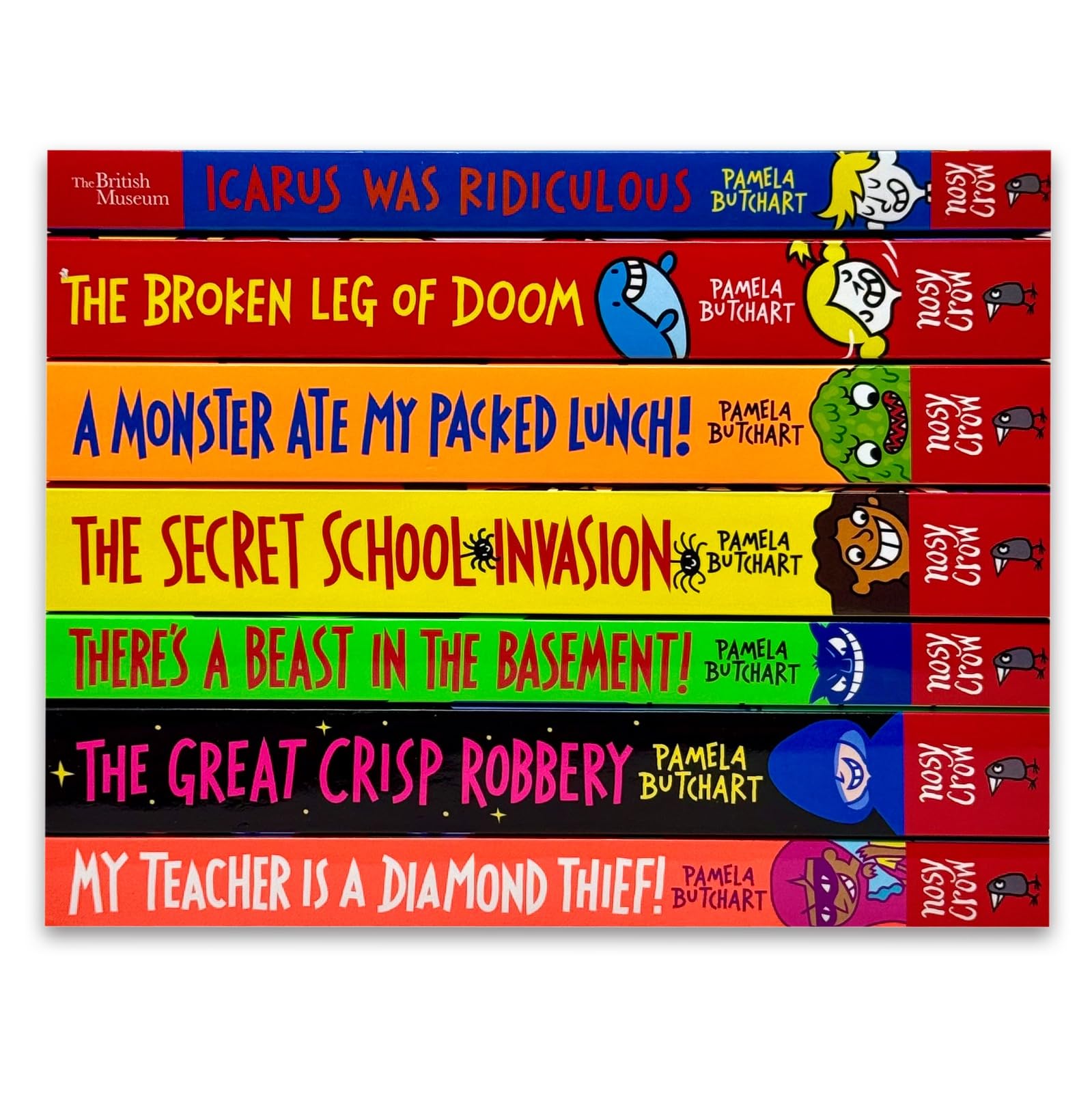 Back cover and spine view of the Baby Aliens Izzy and Friends 7 book paperback collection set