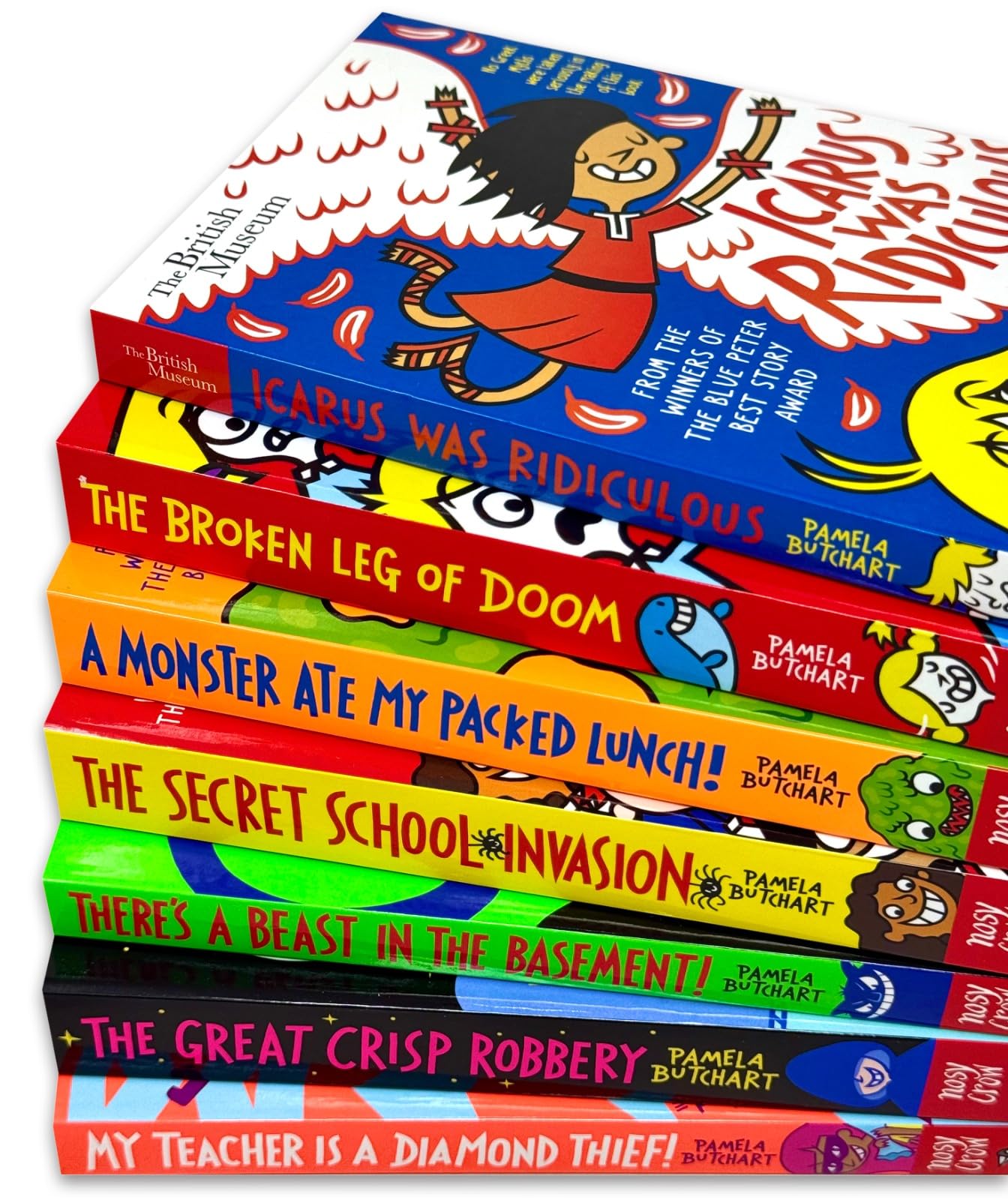 Baby Aliens Izzy and Friends paperback books fanned out showing all seven titles in the set