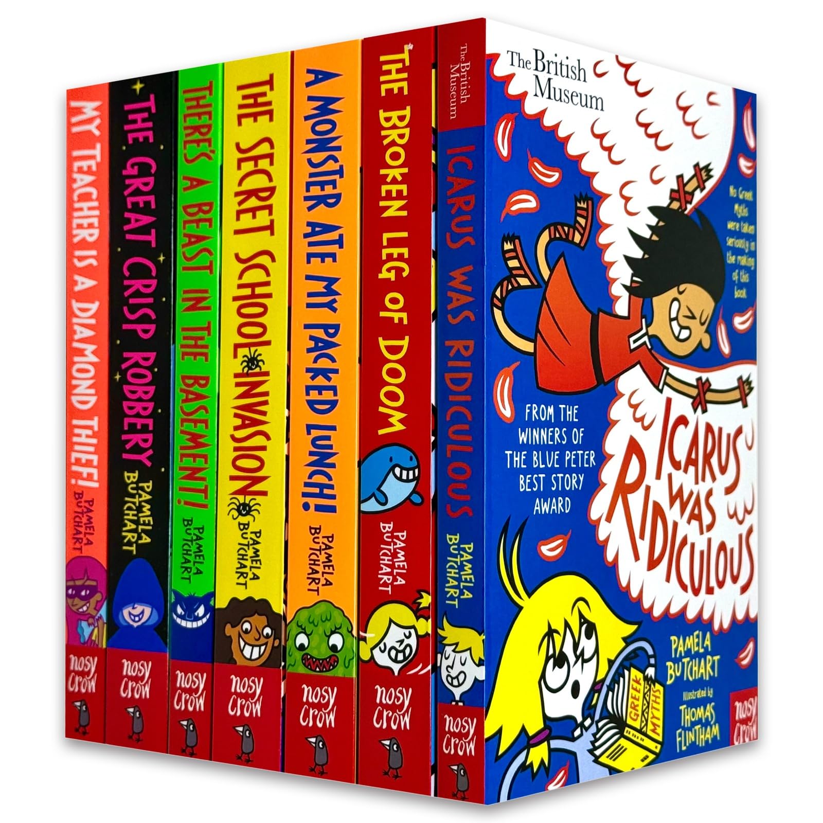 Front covers of all seven Baby Aliens Izzy and Friends paperback books by Pamela Butchart displayed together