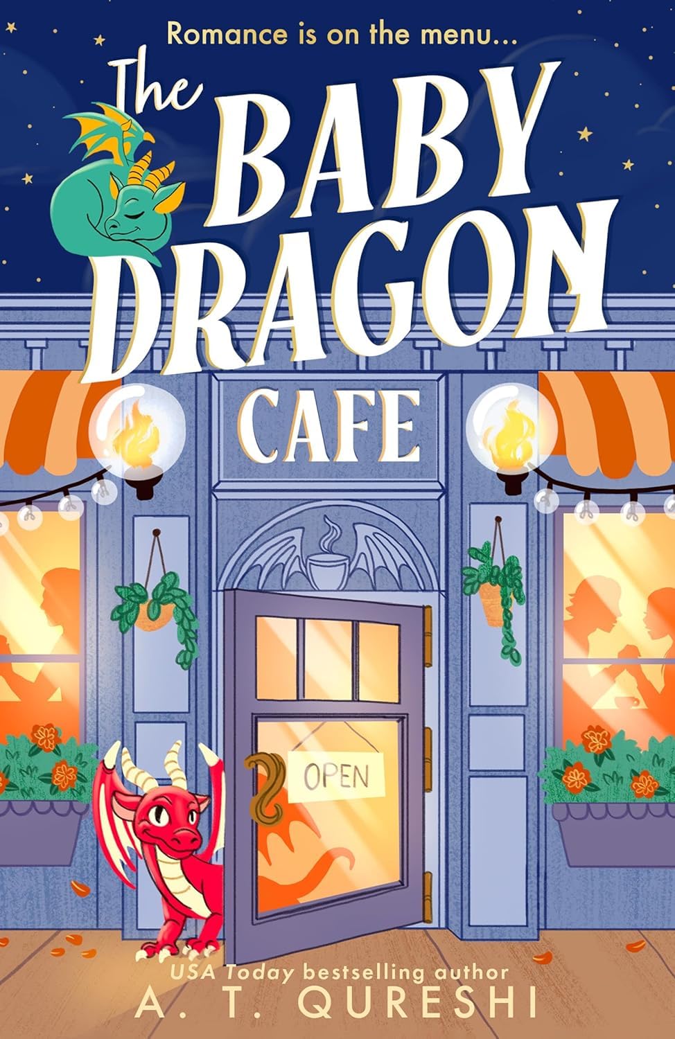 Back covers of The Baby Dragon Café, Bakery & Bookshop paperback set showing synopsis text