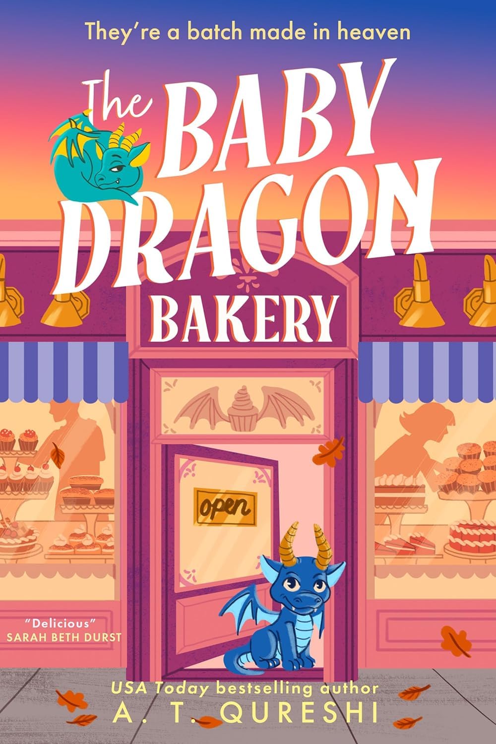 All three Baby Dragon paperback books fanned out together, showing Café, Bakery, and Bookshop spines