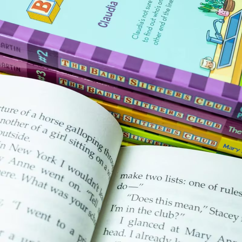 The Baby-Sitters Club 6-book set stacked together showing spine titles and paperback thickness